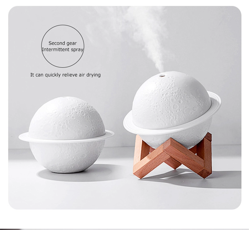 Desktop Planet Air Humidifier Night Light Aroma Oil Diffuser Cool Mist Maker Fogger Home Mini 3D Moon Light Scented Diffuser