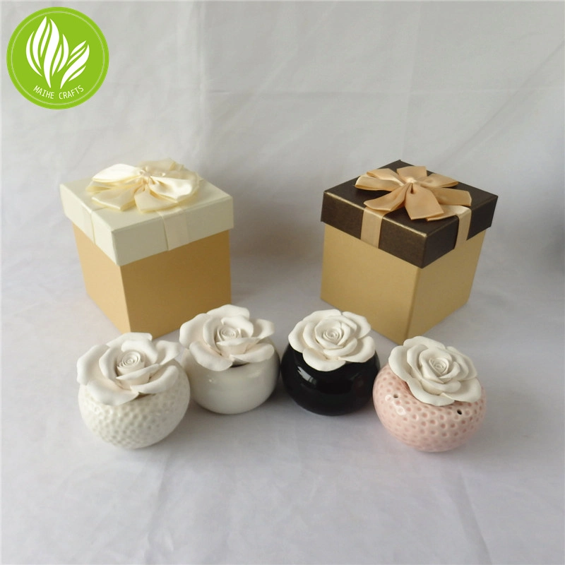 Handmade Ceramic Flower Aroma Stone Passive Diffuser Gift Set
