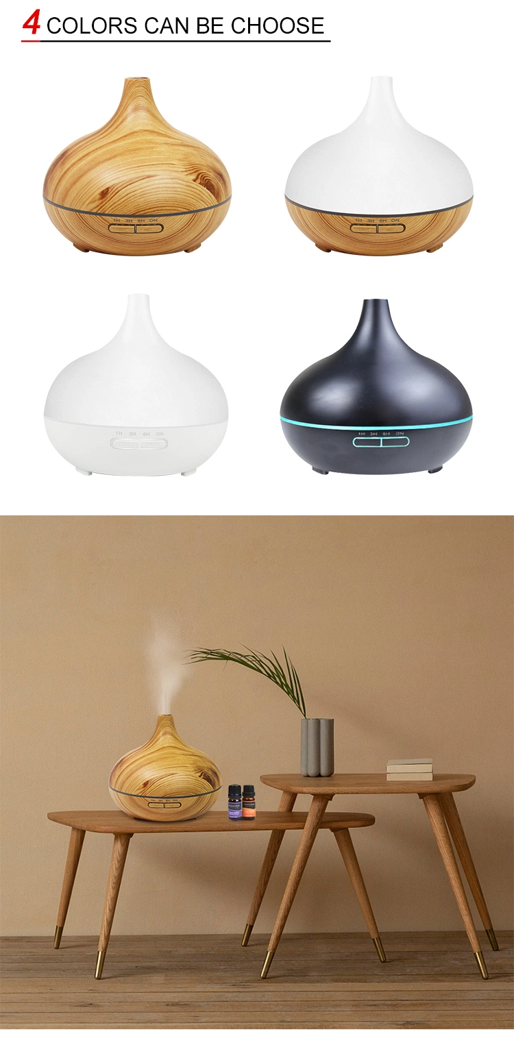 Decorating 300ml Wood Grain Cool Mist Room Humidifiers Aroma Diffuser